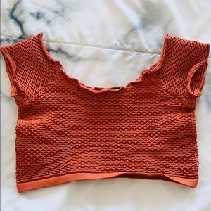 Forever21 Burnt Orange Off The Shoulder Crop Top